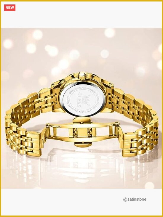 Analog Quartz Stainless Steel Women\'s Watch with Date - Water Resistant Luminous